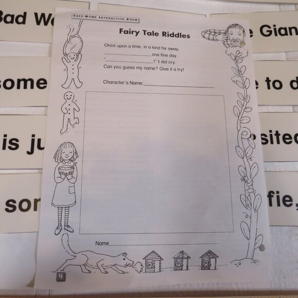 Fairy Tales POCKET CHART complete set LAMINATED Scholastic - Picture 14 of 14